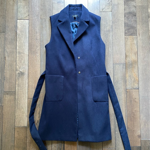 TOPSHOP NWOT waistcoat. Size 6. Colour navy. - Picture 5 of 10